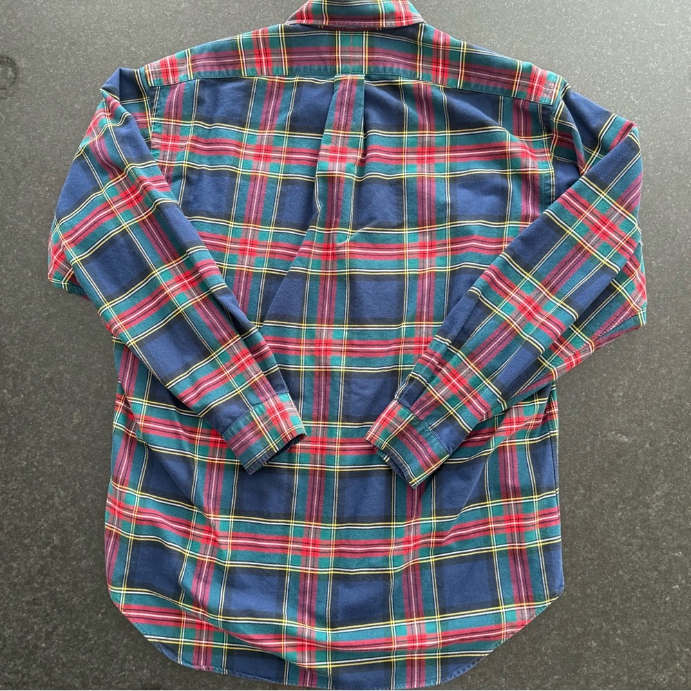 Vintage (1990s?) Ralph Lauren Blake plaid 100% cotton button up shirt sz Medium - Picture 7 of 12